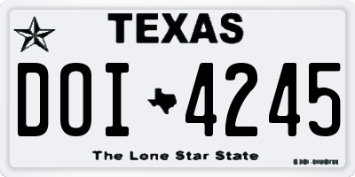 TX license plate DOI4245