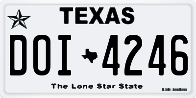 TX license plate DOI4246