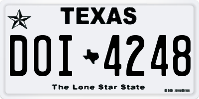 TX license plate DOI4248