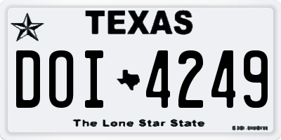 TX license plate DOI4249