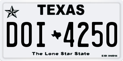 TX license plate DOI4250