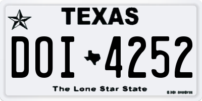 TX license plate DOI4252