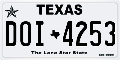 TX license plate DOI4253