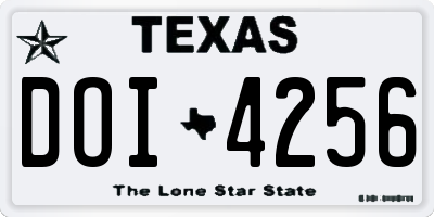 TX license plate DOI4256