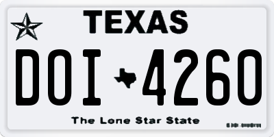 TX license plate DOI4260