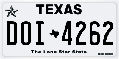 TX license plate DOI4262