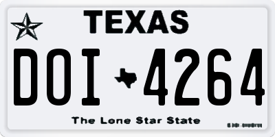 TX license plate DOI4264