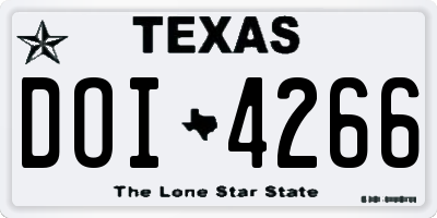 TX license plate DOI4266