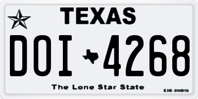 TX license plate DOI4268