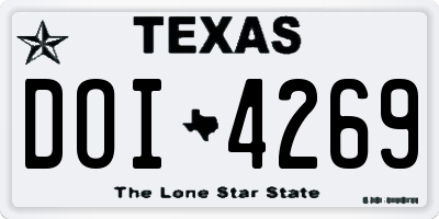 TX license plate DOI4269