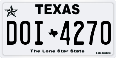 TX license plate DOI4270