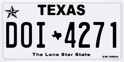 TX license plate DOI4271