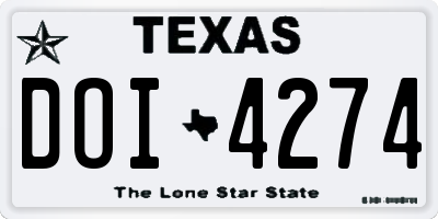 TX license plate DOI4274