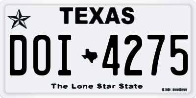 TX license plate DOI4275