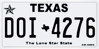 TX license plate DOI4276