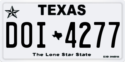 TX license plate DOI4277