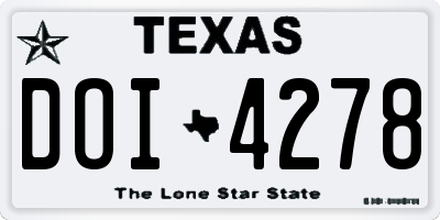 TX license plate DOI4278