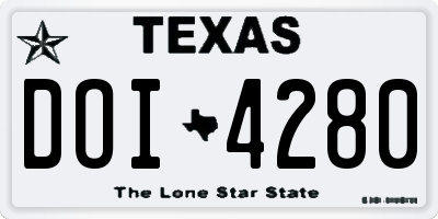 TX license plate DOI4280