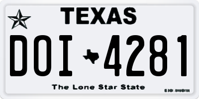 TX license plate DOI4281