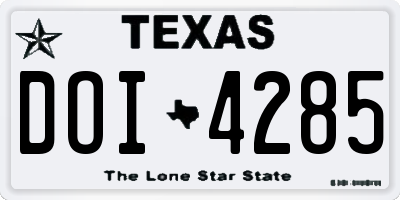 TX license plate DOI4285