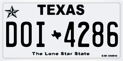 TX license plate DOI4286