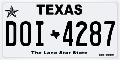 TX license plate DOI4287
