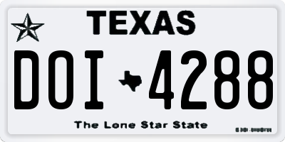 TX license plate DOI4288