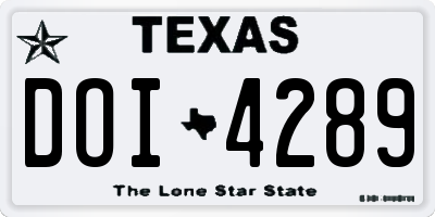TX license plate DOI4289
