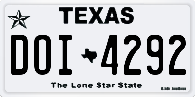 TX license plate DOI4292