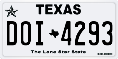 TX license plate DOI4293