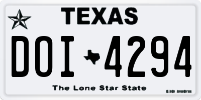 TX license plate DOI4294