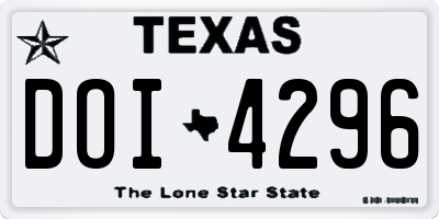 TX license plate DOI4296