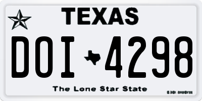 TX license plate DOI4298