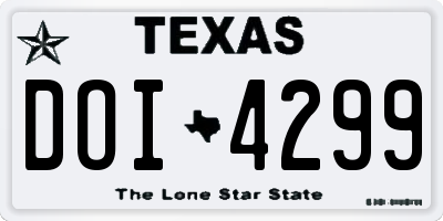 TX license plate DOI4299