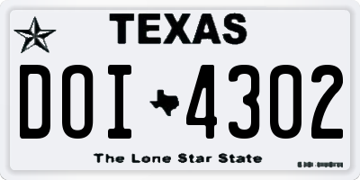 TX license plate DOI4302