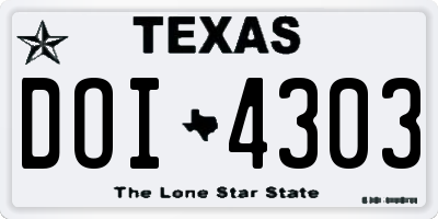TX license plate DOI4303