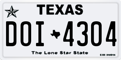 TX license plate DOI4304