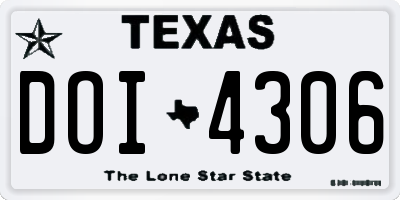 TX license plate DOI4306