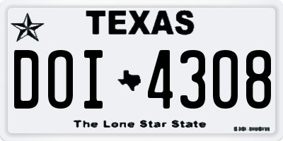 TX license plate DOI4308