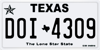 TX license plate DOI4309