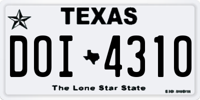 TX license plate DOI4310