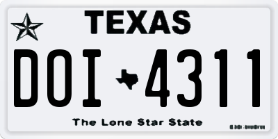 TX license plate DOI4311