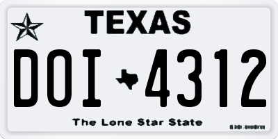 TX license plate DOI4312