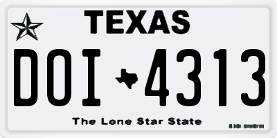 TX license plate DOI4313