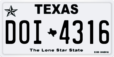 TX license plate DOI4316