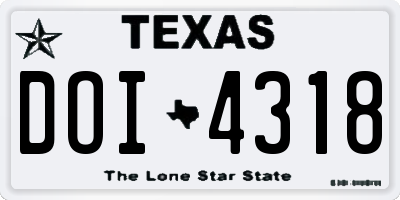 TX license plate DOI4318