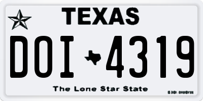 TX license plate DOI4319