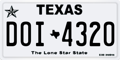 TX license plate DOI4320