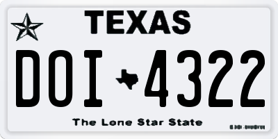 TX license plate DOI4322