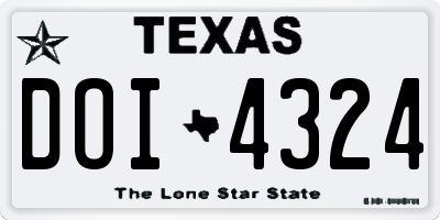 TX license plate DOI4324